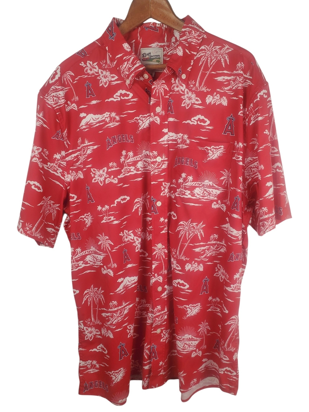 Reyn Spooner MLB Los Angeles Angels Hawaiian Aloha Shirt XL. #358